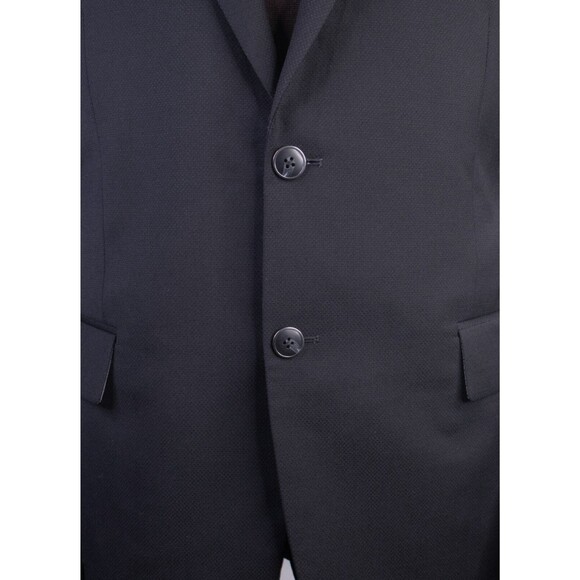 Pronto Uomo Mens 2-Buttn  Black Blazer Wool Sport Coat Suit Jacket 44R - Picture 3 of 13